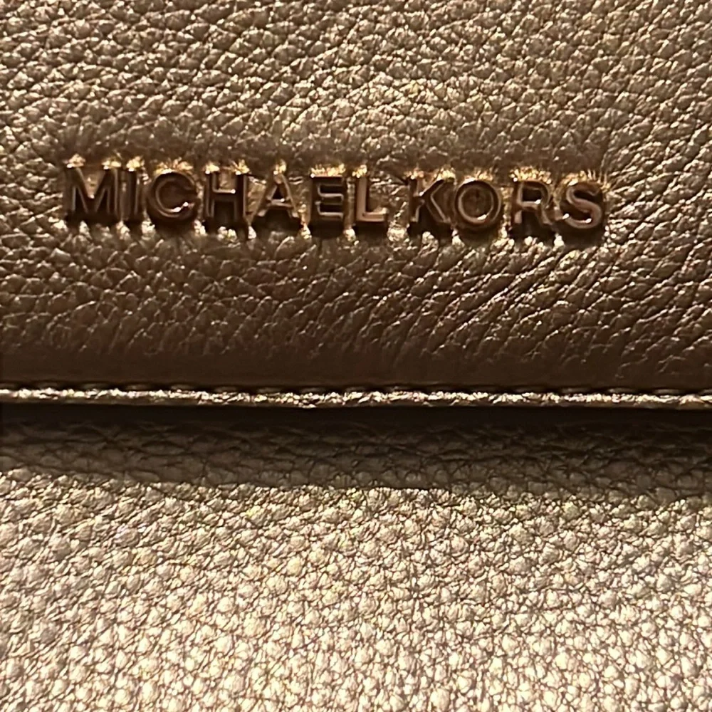 Michael Kors Gold  pebbled leather Crossbody